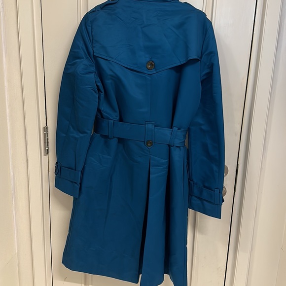 Mango Blue high neck cloth Trench coat with buttons & belt & lining ! - Picture 7 of 11